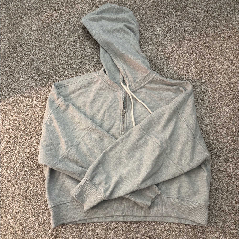 Aerie Grey French Terry cloth large cropped hoodie